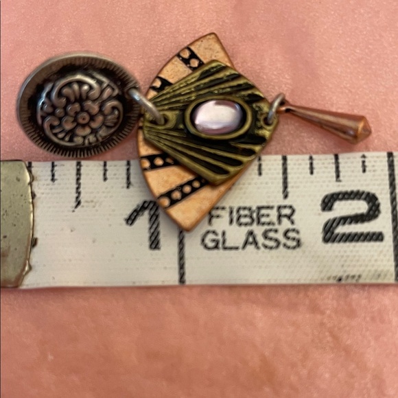 Elegant Mixed Metal Post Dangle Boho Earrings - Picture 4 of 5